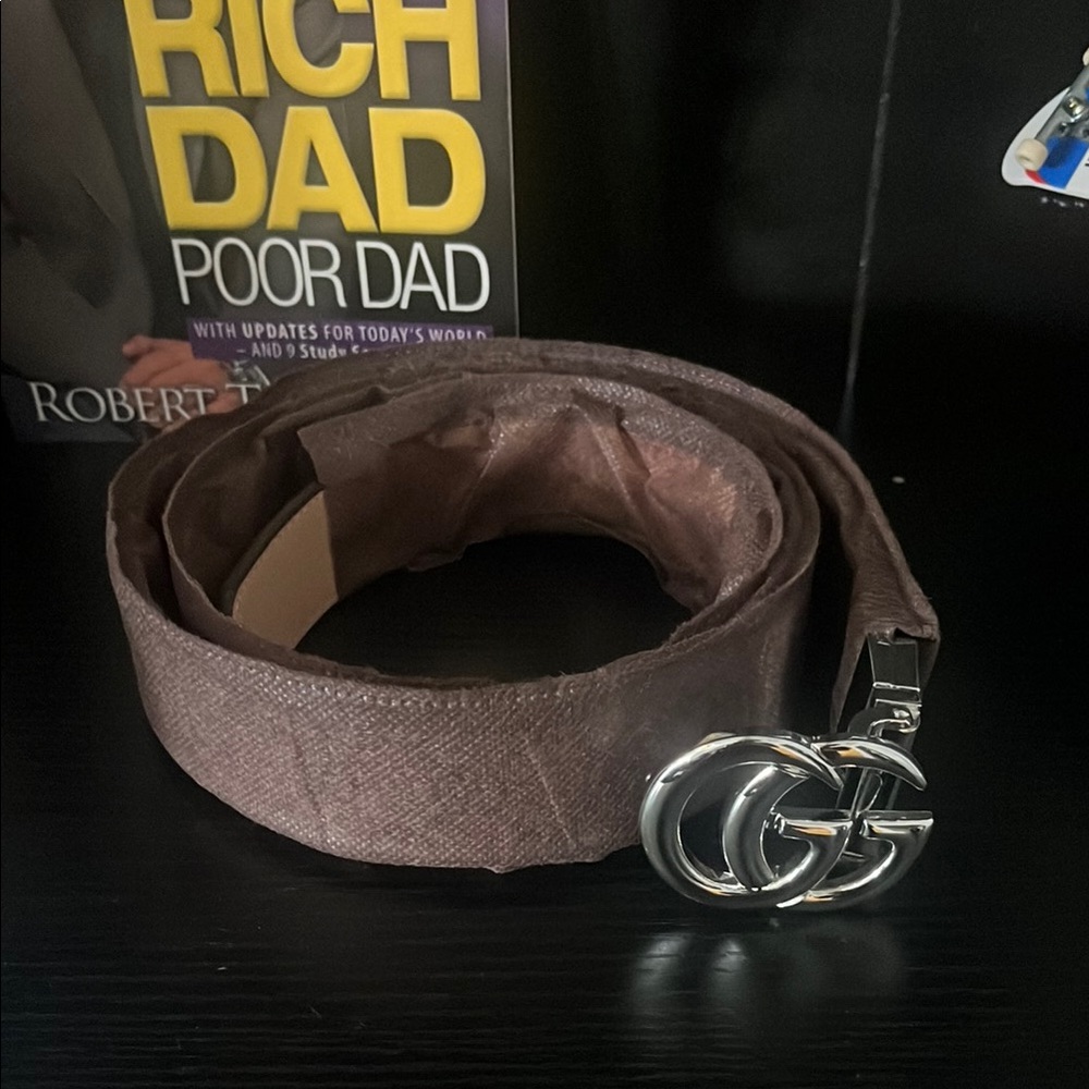 Gucci Brown Belt with Silver Buckle